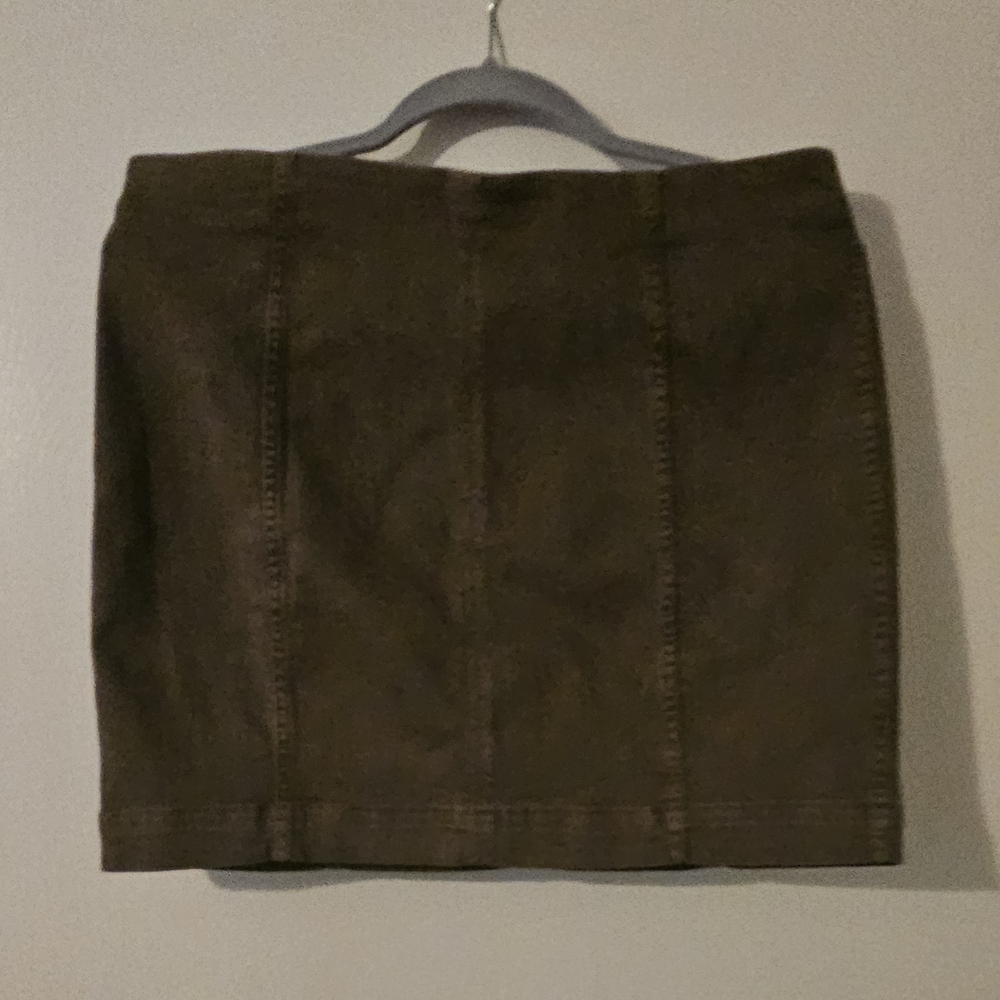 Free People Green Mini Pencil Skirt for Casual Wear